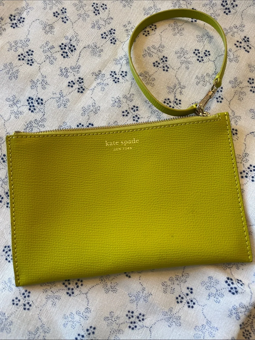 kate spade Lime Green Leather Wristlet Pouch